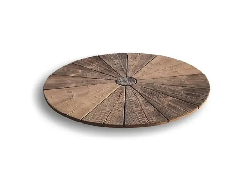 Gartenplatten-Set „Holzring I.“ in Holzoptik, Ø 170 cm