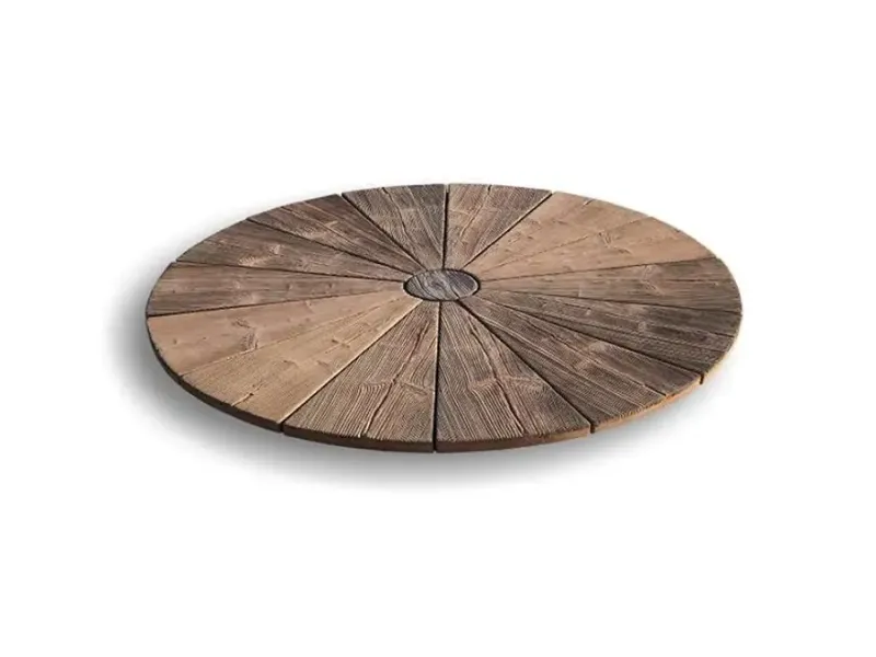 Gartenplatten-Set „Holzring I.“ in Holzoptik, Ø 170 cm